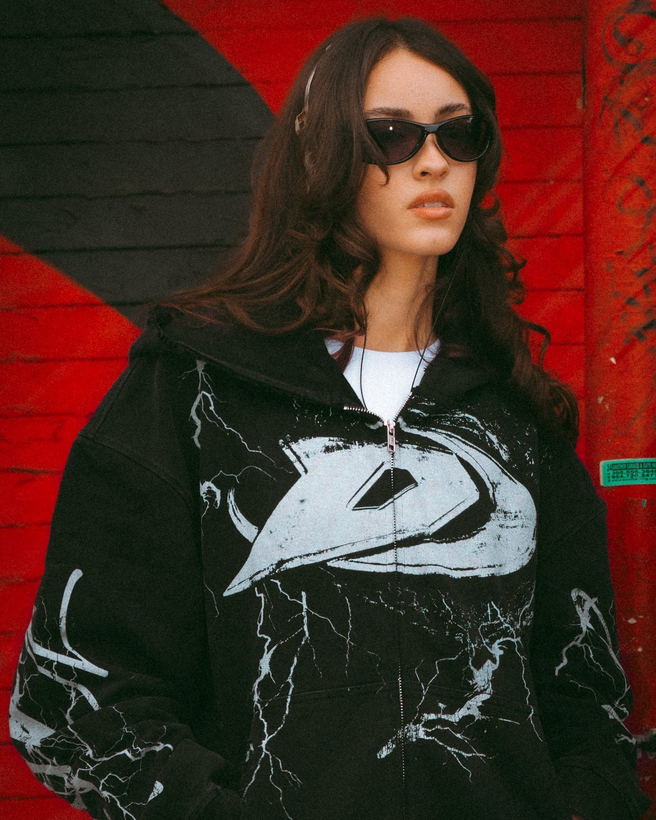 BORN IN THE STORM BLACK ZIP UP HOODIE